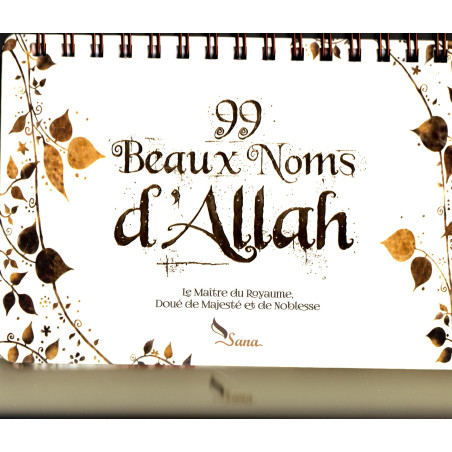 99 Beaux Noms d'Allah  - Livre chevalet Blanc cassé