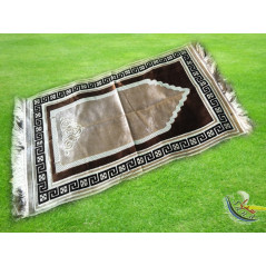 Luxury velvet prayer rug - clay brown color