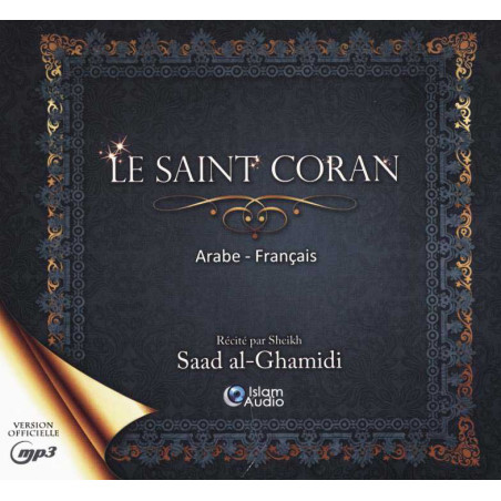 CD MP3 Le saint coran Arabe-Français (3 CD) Récité par Al-Ghamidi