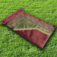 Luxury velvet prayer rug - salmon color