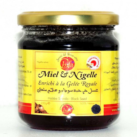 Miel & Nigelle enrichi à la Gelée royale  250g– Chifa- خلطة العسل الحر الحبة السوداء و الهلام الملكي  250 غرام - الشفا