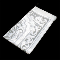 Opalescent velvet rug, Silver color, Central "arabesque" pattern