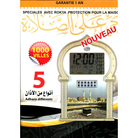 Clock with call to prayer (5 different Adhan)