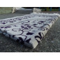 Velvet Prayer Rug - Garden Pattern - Sand Background - DARK PURPLE COLOR