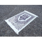 Thick & large size prayer rug - WHITE background & PURPLE pattern