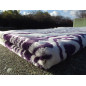 Thick & large size prayer rug - WHITE background & PURPLE pattern
