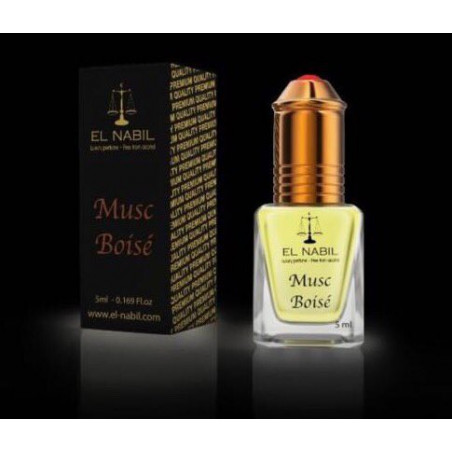 El Nabil Musc Boisé – Alcohol-free concentrated perfume for men – 5 ml roll-on bottle