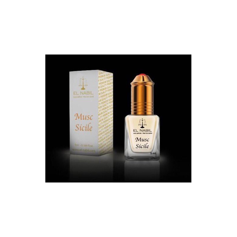 El Nabil Musk Sicily – Alcohol-free concentrated perfume for women – 5 ml roll-on bottle