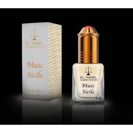 El Nabil Musc Sicile– Parfum concentré sans alcool pour femme- Flacon roll-on de 5 ml
